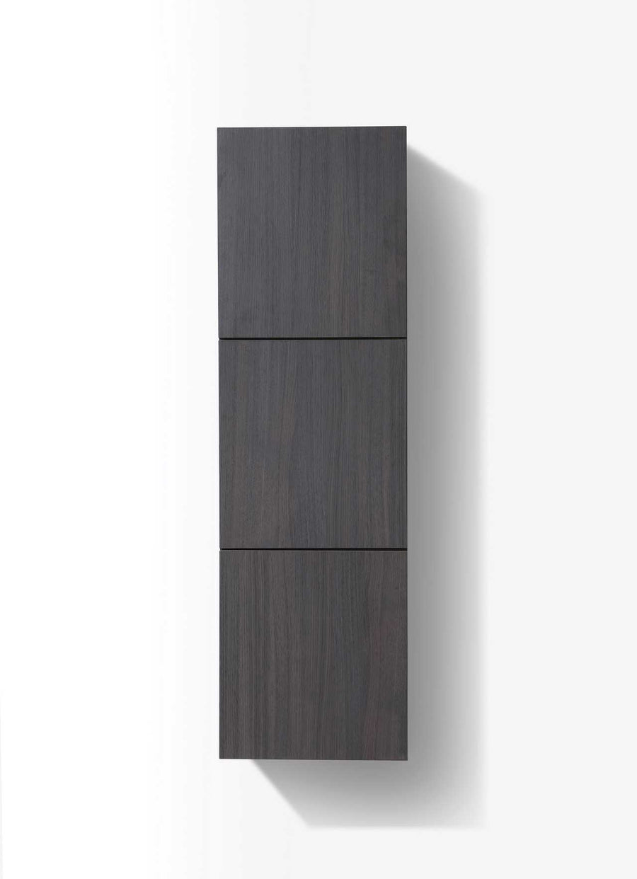Bliss 18″ Wide by 59″ High Linen Side Cabinet With Three Doors in High Gloss Gray Oak Finish