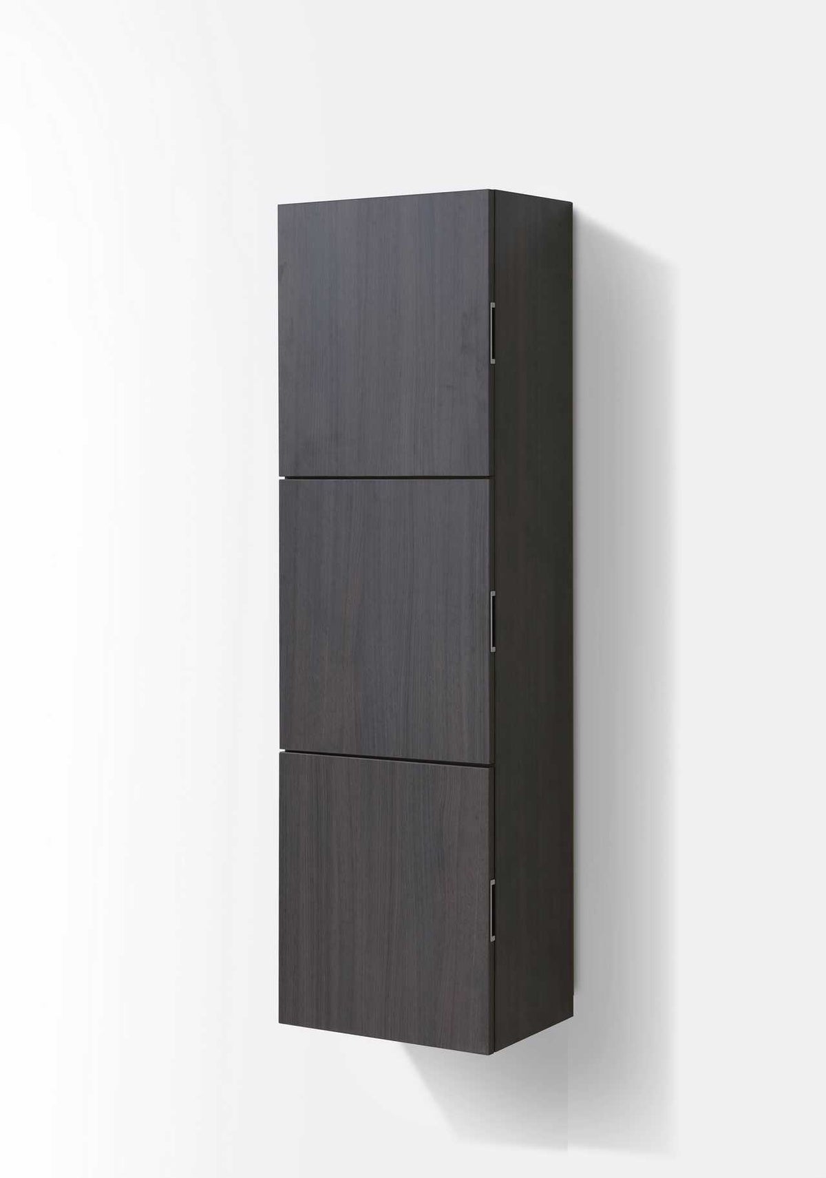 Bliss 18″ Wide by 59″ High Linen Side Cabinet With Three Doors in High Gloss Gray Oak Finish