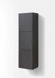 Bliss 18″ Wide by 59″ High Linen Side Cabinet With Three Doors in High Gloss Gray Oak Finish