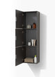 Bliss 18″ Wide by 59″ High Linen Side Cabinet With Three Doors in High Gloss Gray Oak Finish