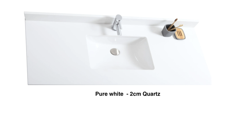 Bridgeport 60" Single Sink Solid-Wood Vanity with Quartz Countertop-Maple