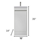 Tesoro 16" Powder Room Bathroom Vanity With Single Sink Top