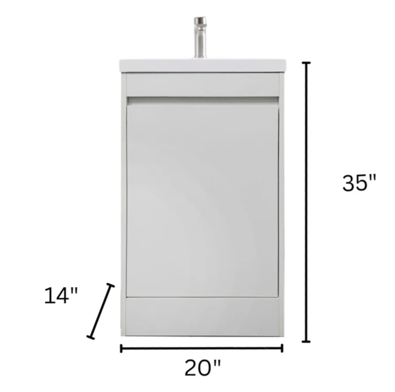 Tesoro 20" Powder Room Bathroom Vanity With Single Sink Top