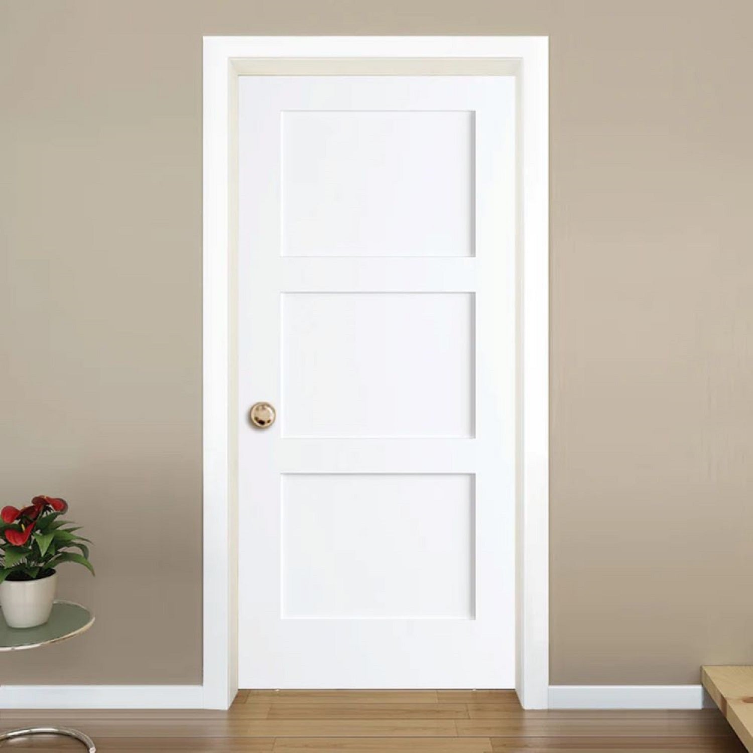 Shaker 3-Panel 28-inch x 80-inch x 1-3/8-inch Solid Core Interior Door