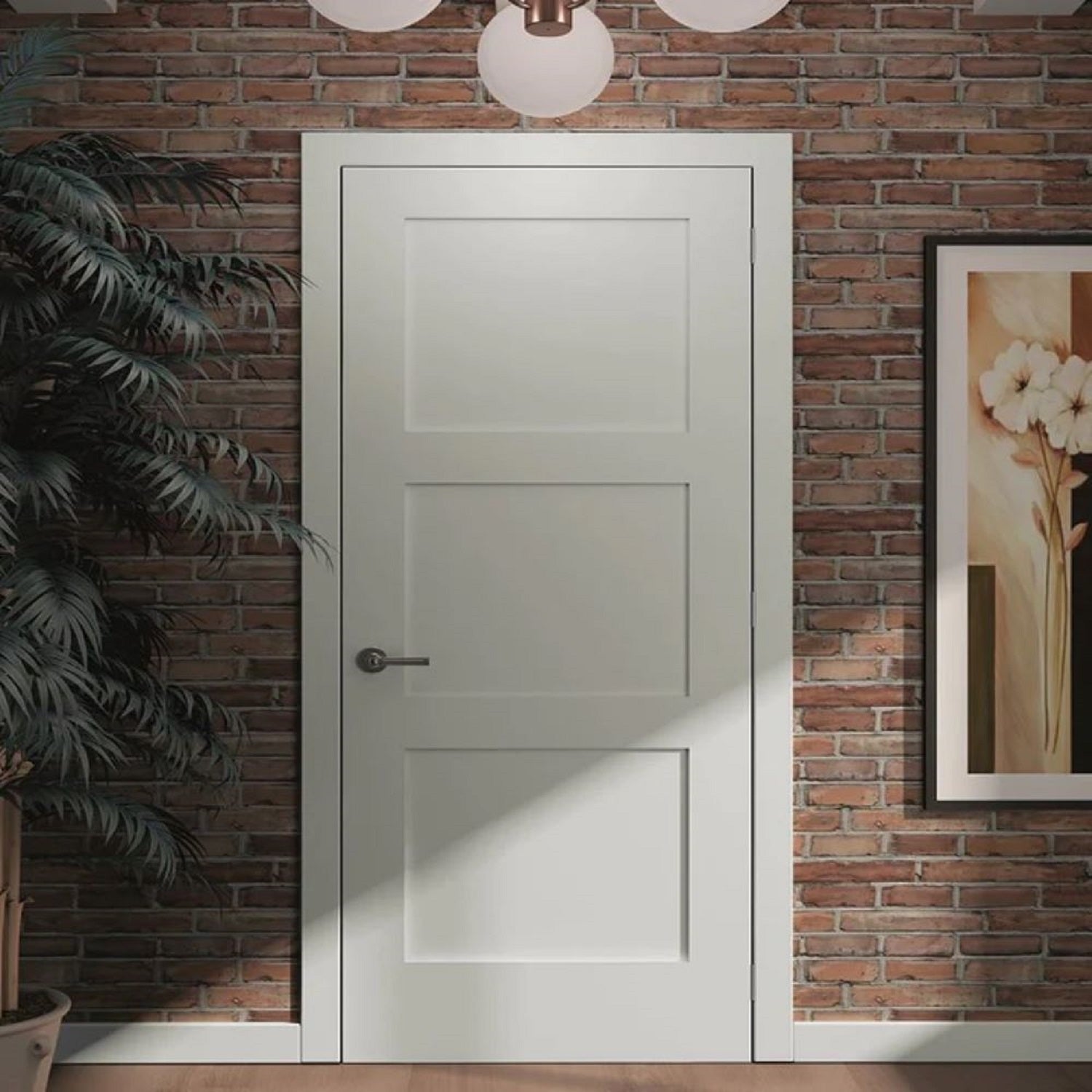 Shaker 3-Panel 32-inch x 80-inch x 1-3/8-inch Solid Core Interior Door