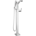 Delta Tesla Single Handle Floor Mount Tub Filler Trim with Hand Shower