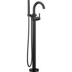 Delta Ara Single Handle Floor Mount Tub Filler Trim with Hand Shower
