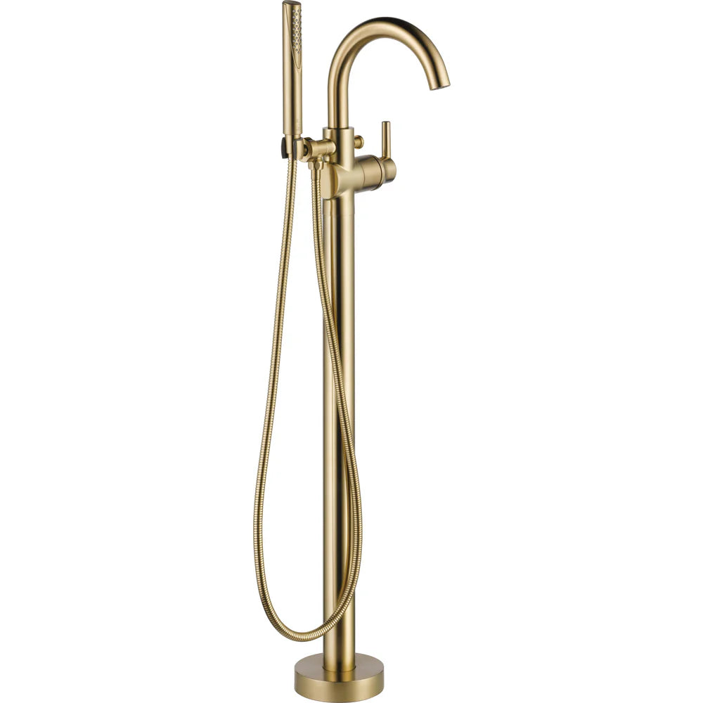 Delta Trinsic Floor-Mount Single-Handle Tub Filler Trim with Integrated Hand Shower