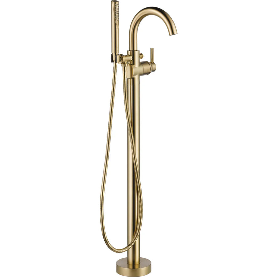 Delta Trinsic Floor-Mount Single-Handle Tub Filler Trim with Integrated Hand Shower