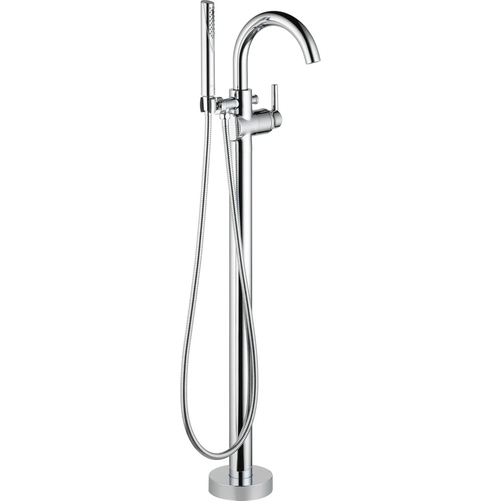 Delta Trinsic Floor-Mount Single-Handle Tub Filler Trim with Integrated Hand Shower