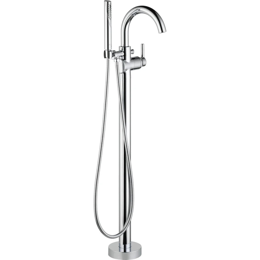 Delta Trinsic Floor-Mount Single-Handle Tub Filler Trim with Integrated Hand Shower
