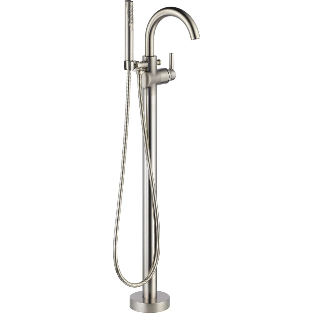 Delta Trinsic Floor-Mount Single-Handle Tub Filler Trim with Integrated Hand Shower