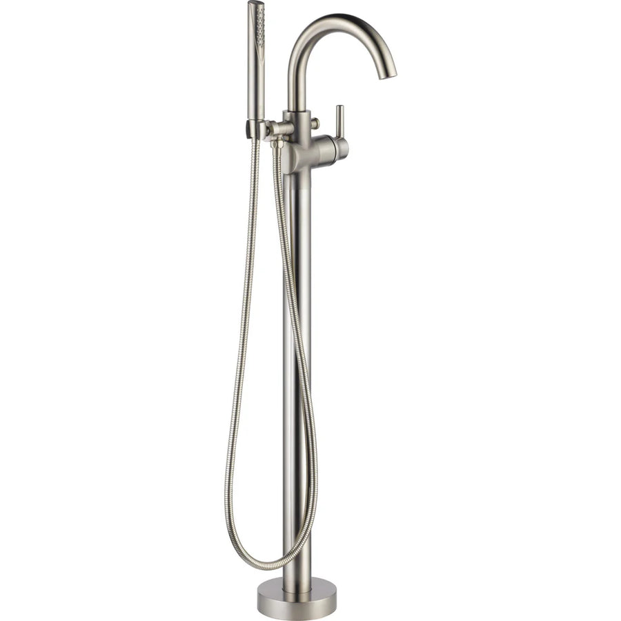 Delta Trinsic Floor-Mount Single-Handle Tub Filler Trim with Integrated Hand Shower