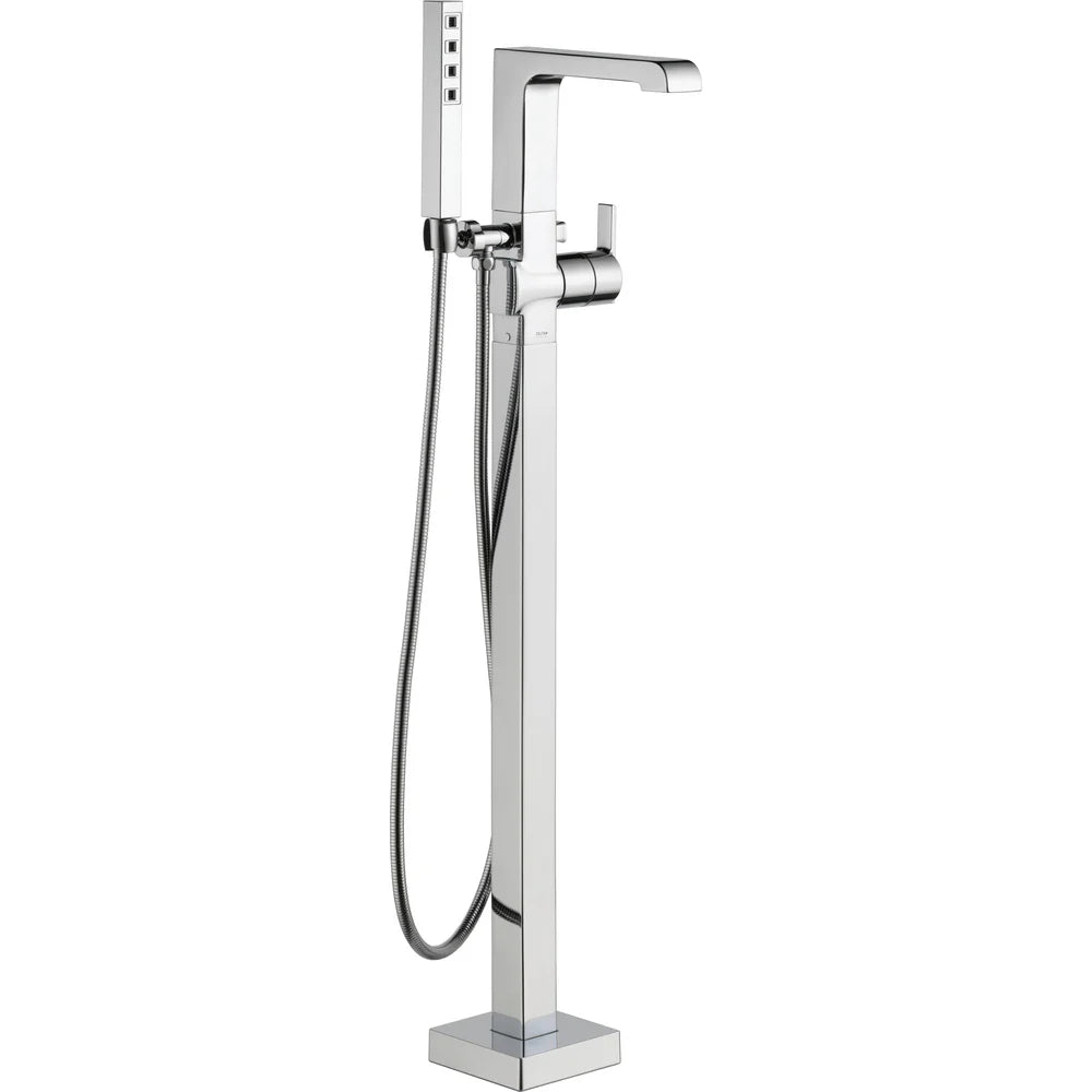 Delta Ara Single Handle Floor Mount Tub Filler Trim with Hand Shower