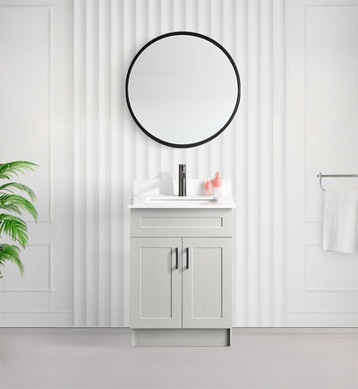 Tesoro 24" Shaker Bathroom Vanity With Quartz countertop (MDF)