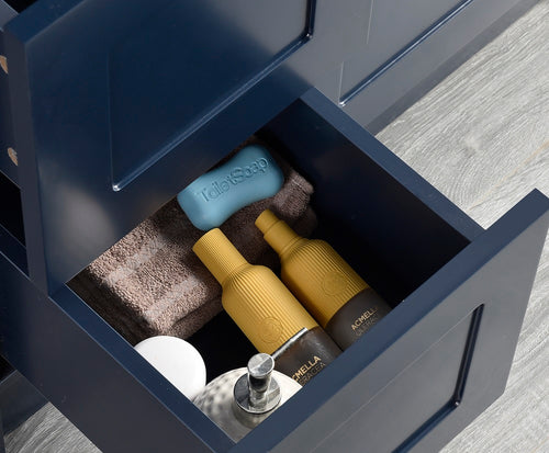 Tesoro 30" Shaker Bathroom Vanity With Quartz Countertop (MDF)-Right-Side Drawers