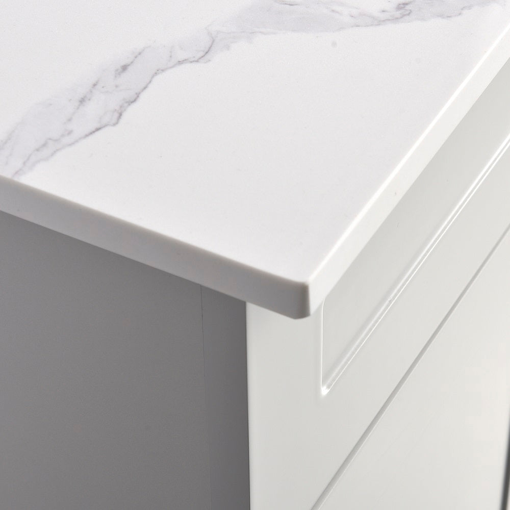 Tesoro 36" Shaker Bathroom Vanity With Quartz Countertop (MDF)-Left-Side Drawers