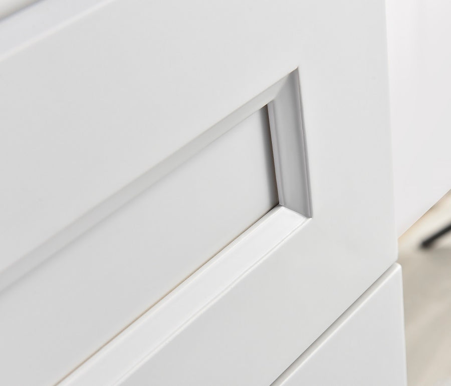 Tesoro 30" Shaker Bathroom Vanity With Quartz Countertop (Solid Wood)-Right-Side Drawers