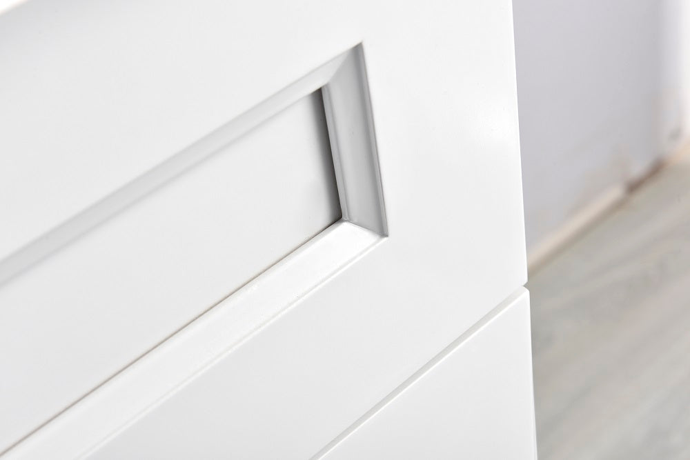 Tesoro 30" Shaker Bathroom Vanity With Quartz Countertop (Solid Wood)-Right-Side Drawers