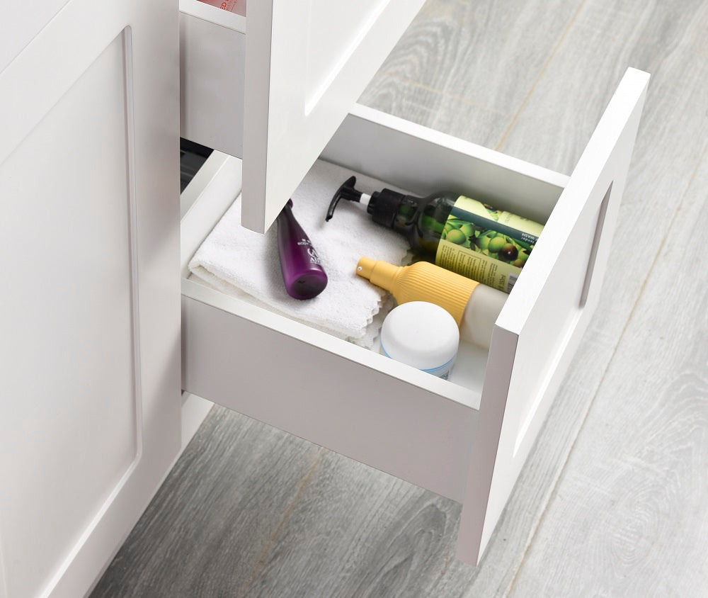 Tesoro 42" Shaker Bathroom Vanity With Quartz Countertop (Solid Wood)-Left Side Drawers