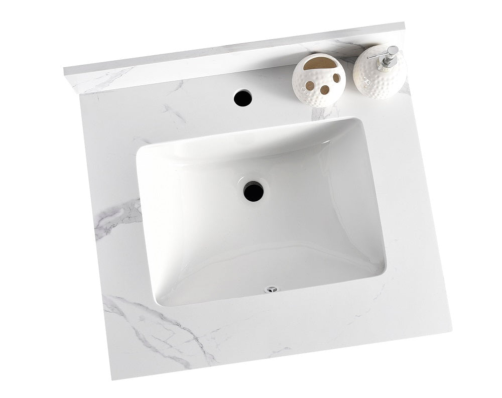 Tesoro 36" Shaker Bathroom Vanity With Quartz Countertop (Solid Wood)-Right Side Drawers