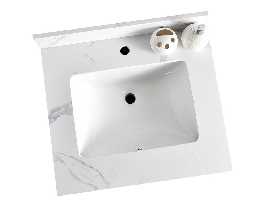 Tesoro 36" Shaker Bathroom Vanity With Quartz Countertop (Solid Wood)-Right Side Drawers