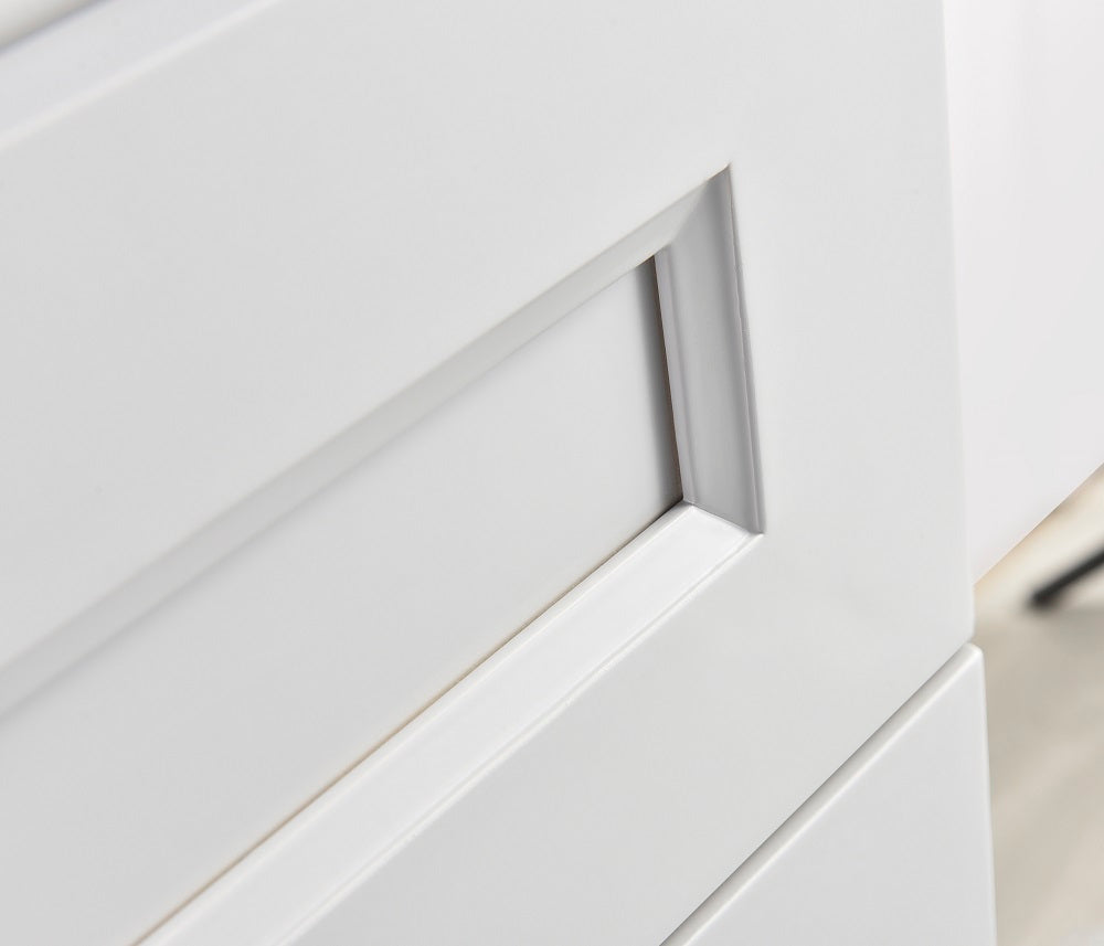 Tesoro 42" Shaker Bathroom Vanity With Quartz Countertop (Solid Wood)-Right Side Drawers