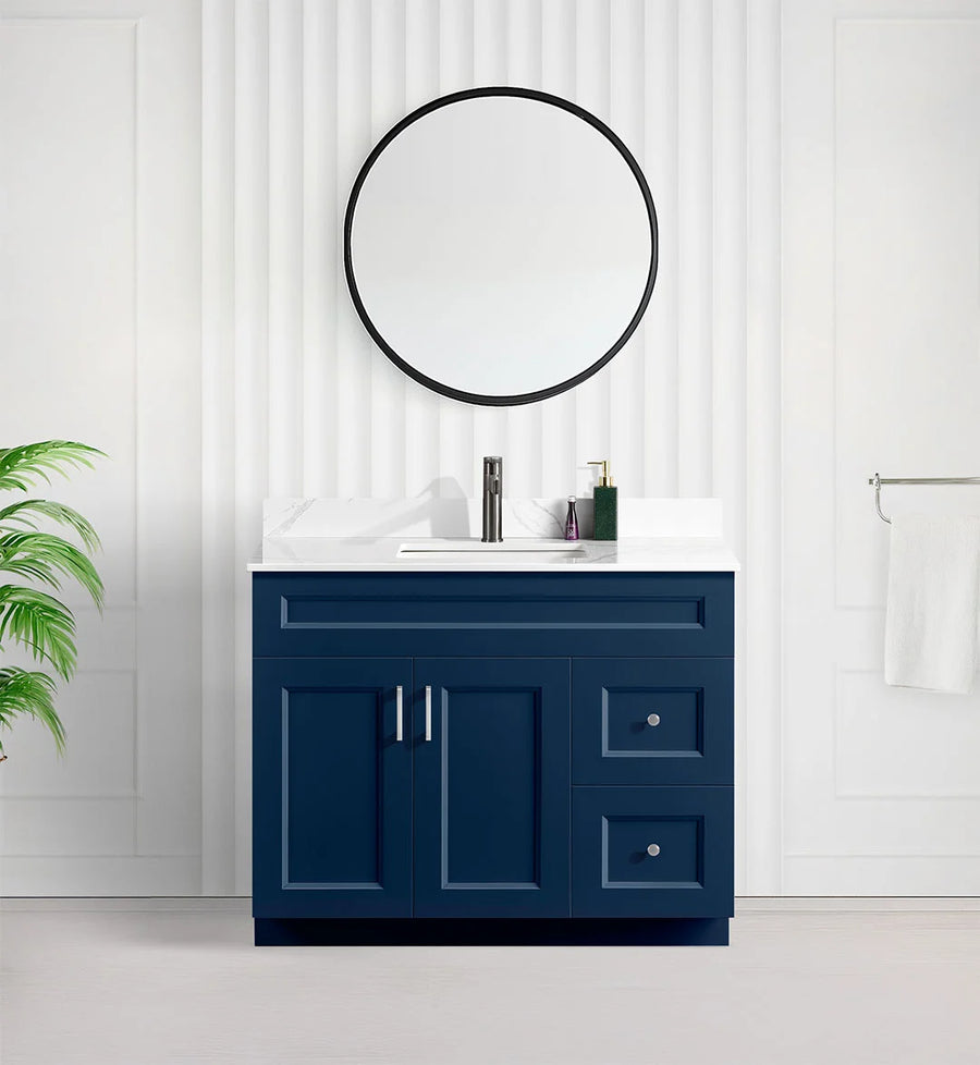 Tesoro 42" Shaker Bathroom Vanity With Quartz Countertop (MDF)