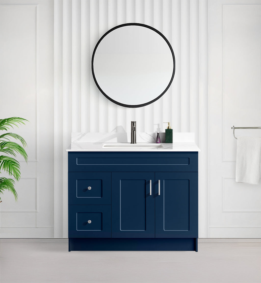 Tesoro 42" Shaker Bathroom Vanity With Quartz Countertop (MDF)