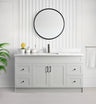 Tesoro 60" Single Sink Shaker Bathroom Vanity With Quartz Countertop (MDF)