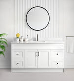 Tesoro 60" Single Sink Shaker Bathroom Vanity With Quartz Countertop (MDF)