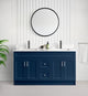 Tesoro 72" Double Sink Shaker Bathroom Vanity With Quartz Countertop (MDF)