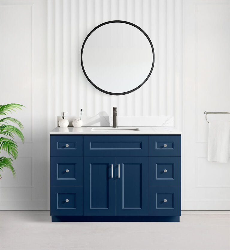 Tesoro 48" Shaker Bathroom Vanity With Quartz Countertop (Solid Wood)