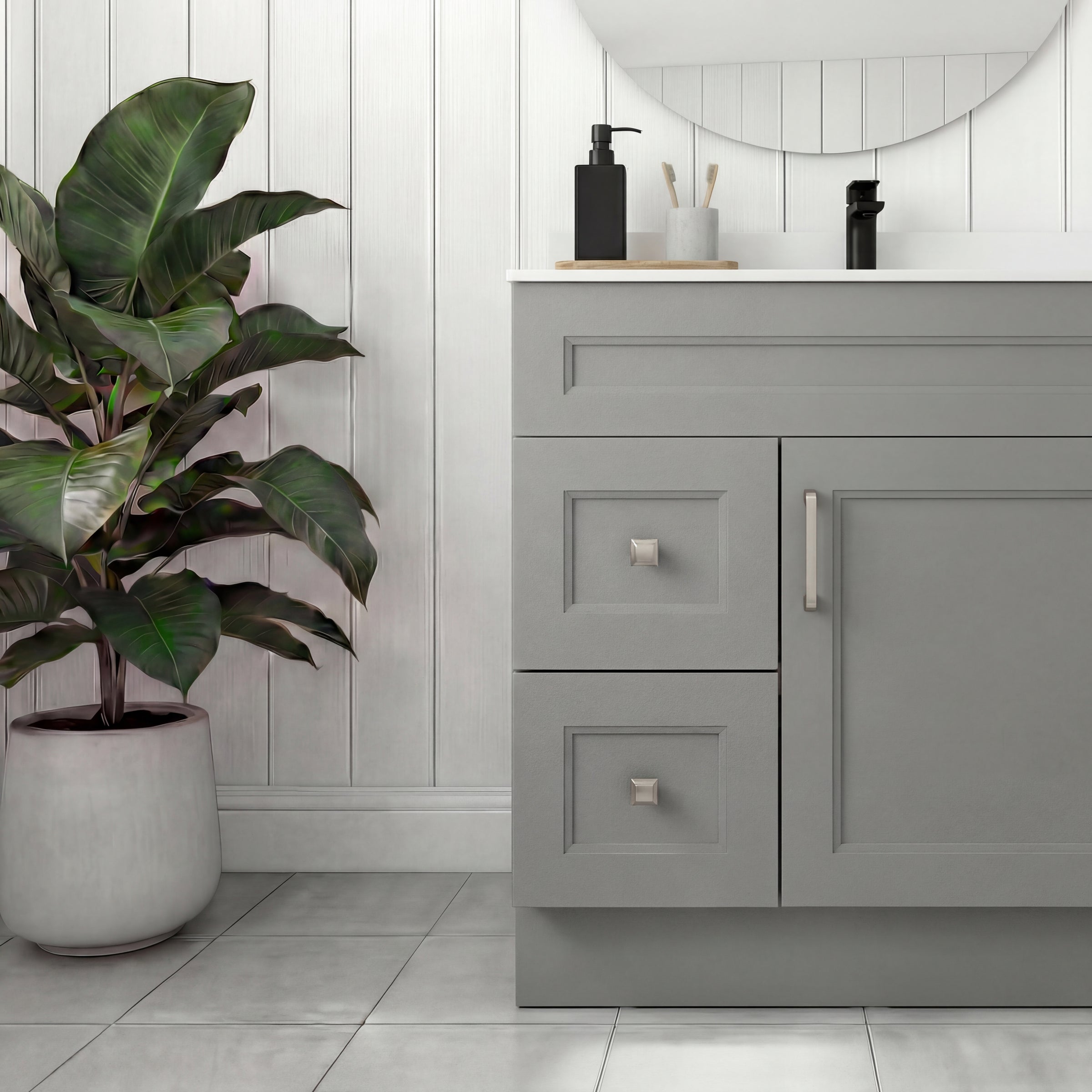 Tesoro 30" Shaker Bathroom Vanity With Quartz Countertop (Solid Wood)