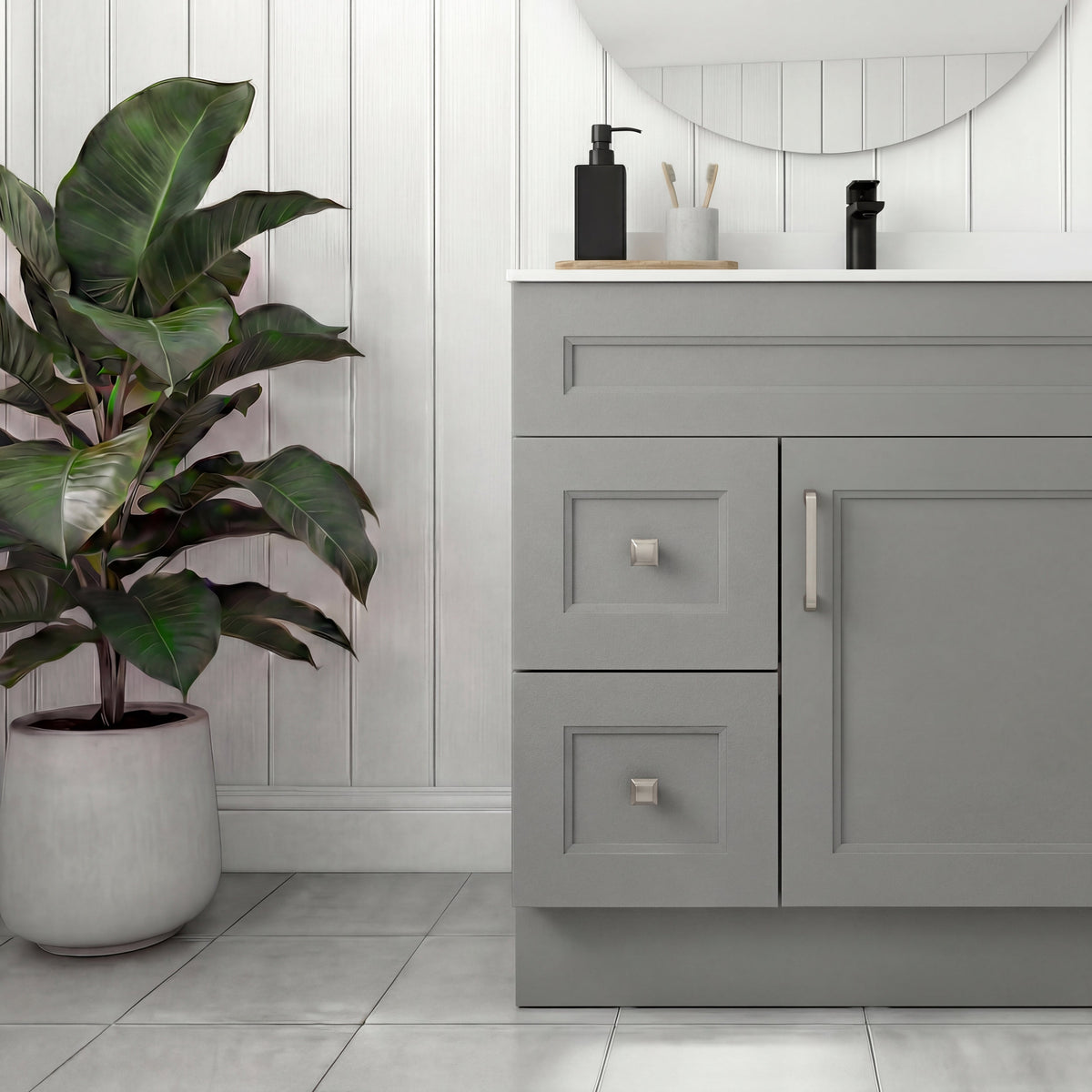Tesoro 30" Shaker Bathroom Vanity With Quartz Countertop (Solid Wood)