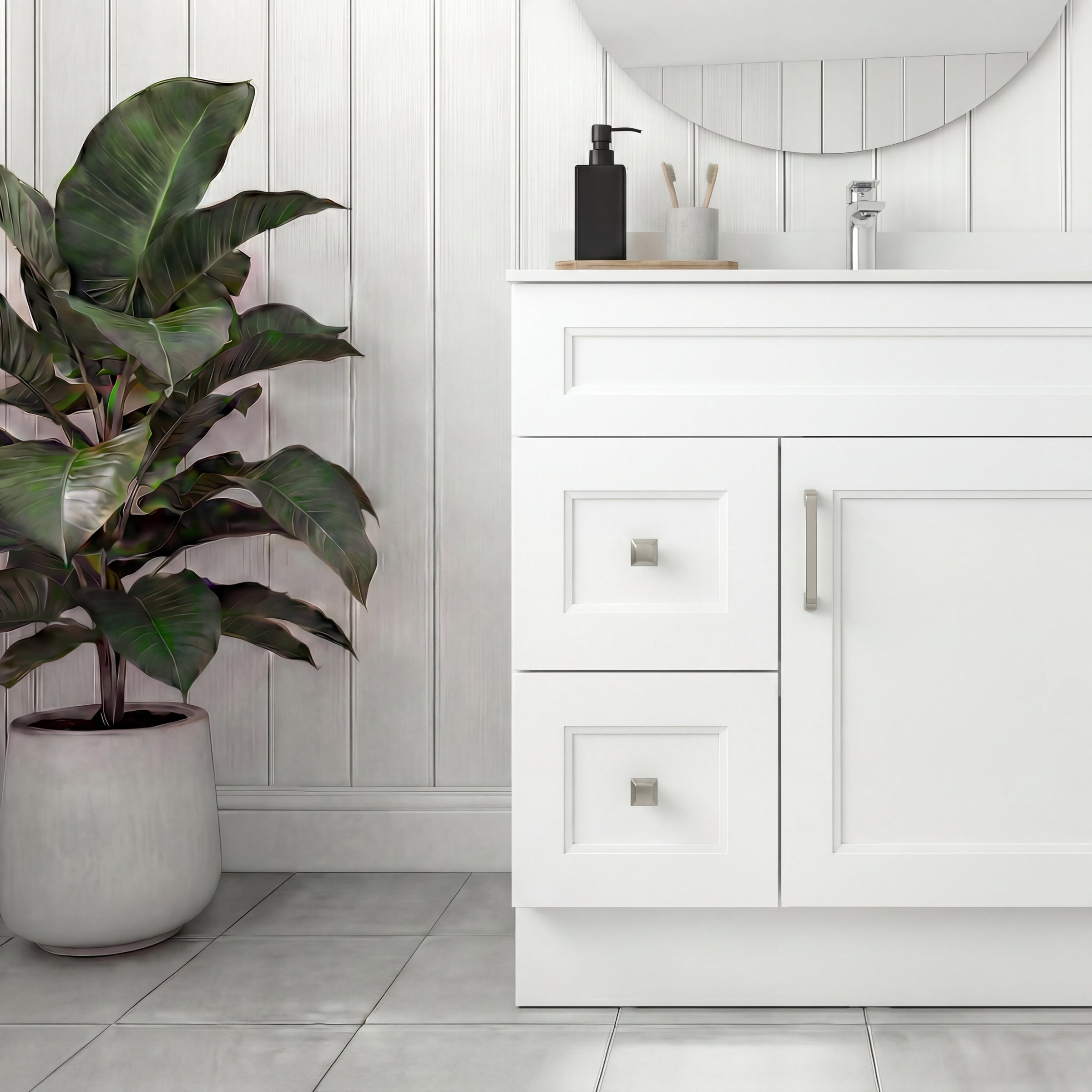 Tesoro 30" Shaker Bathroom Vanity With Quartz Countertop (Solid Wood)