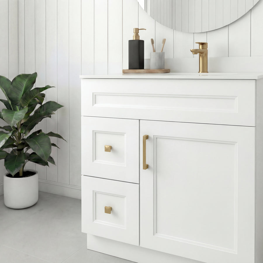 Tesoro 30" Shaker Bathroom Vanity With Quartz Countertop (Solid Wood)