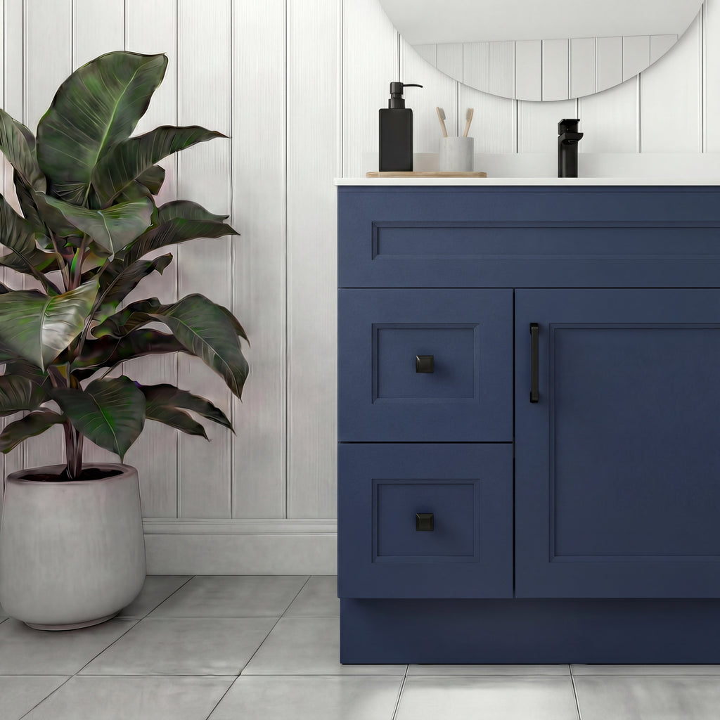 Tesoro 30" Shaker Bathroom Vanity With Quartz Countertop (Solid Wood)