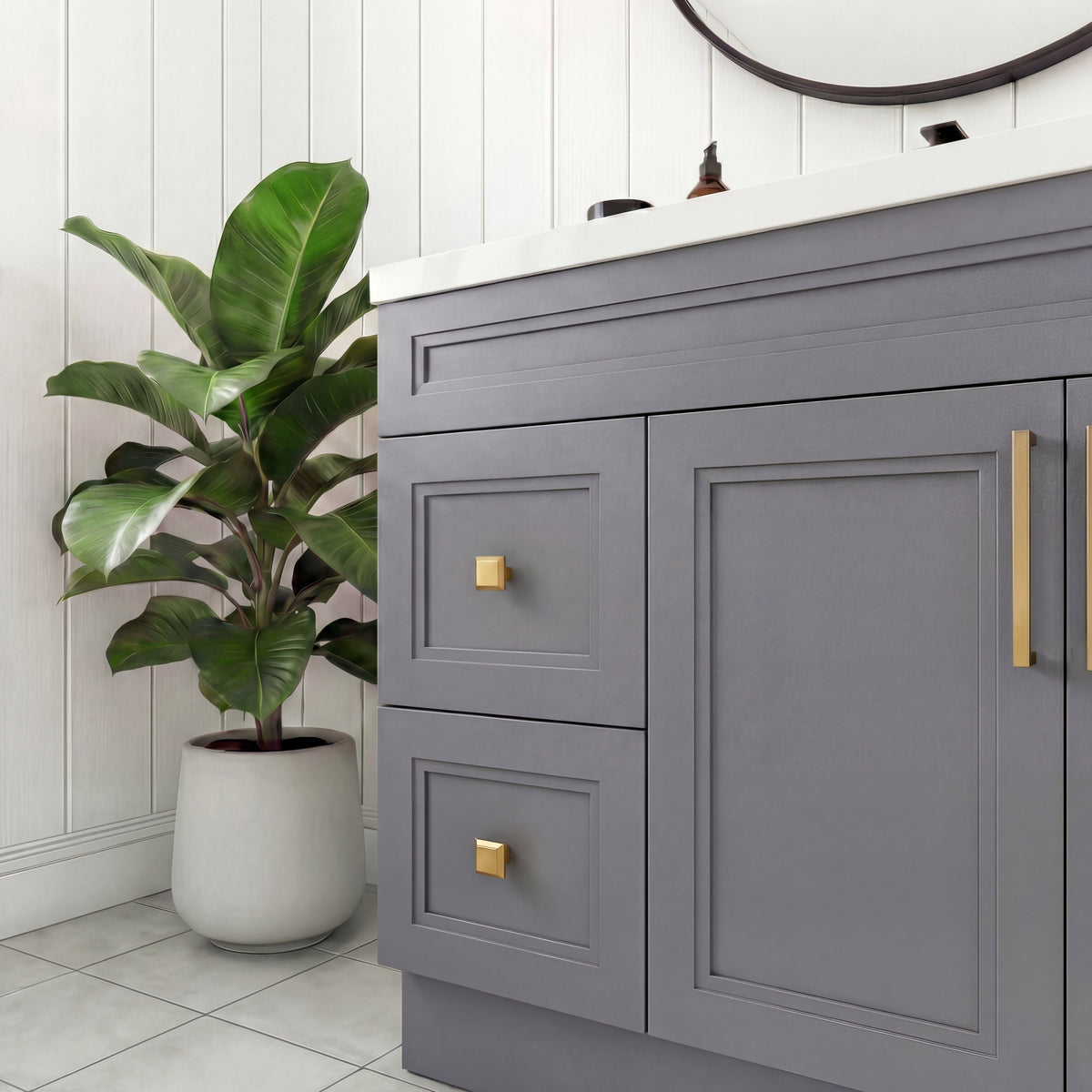 Tesoro 36" Shaker Bathroom Vanity With Quartz Countertop (Solid Wood)