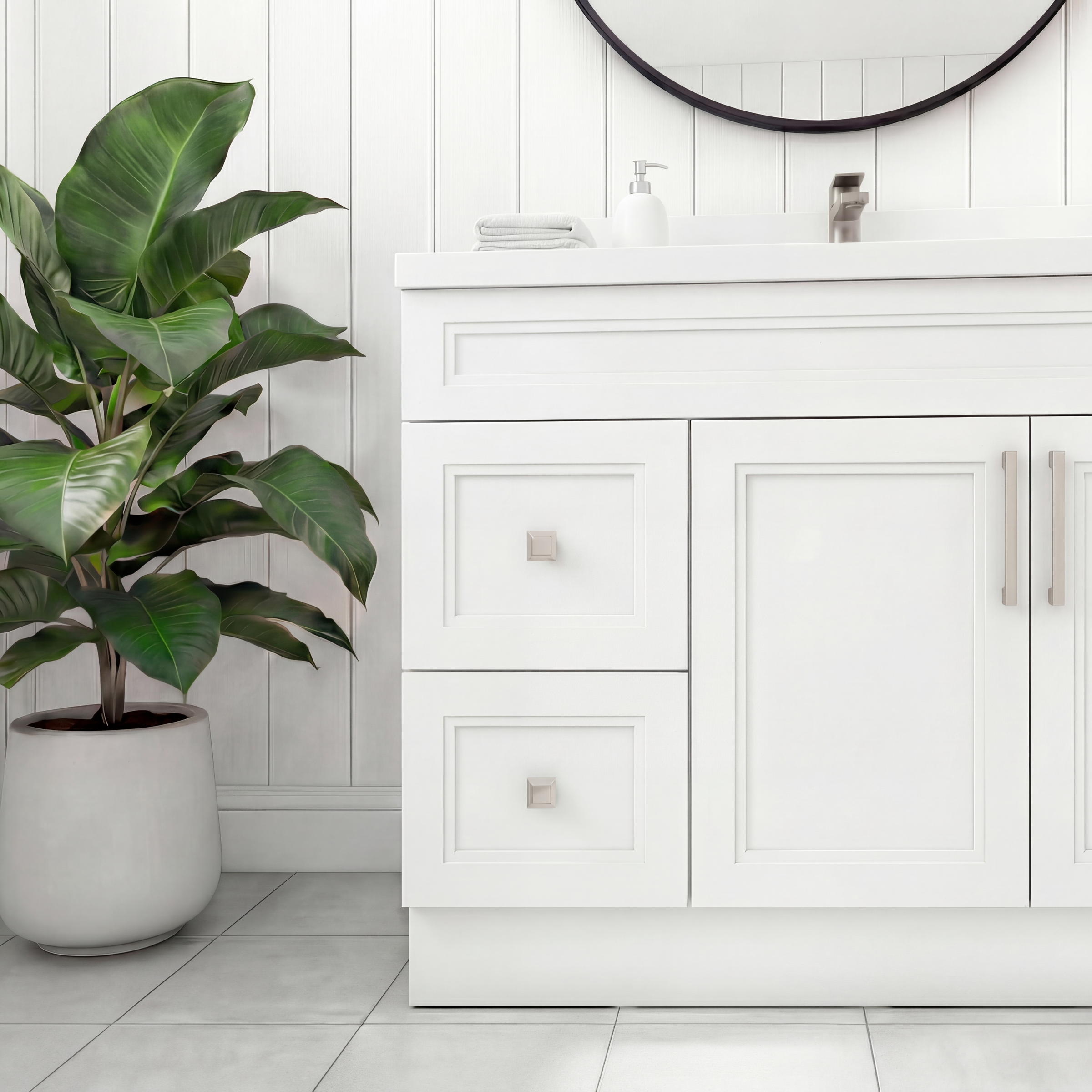 Tesoro 42" Shaker Bathroom Vanity With Quartz Countertop (Solid Wood)