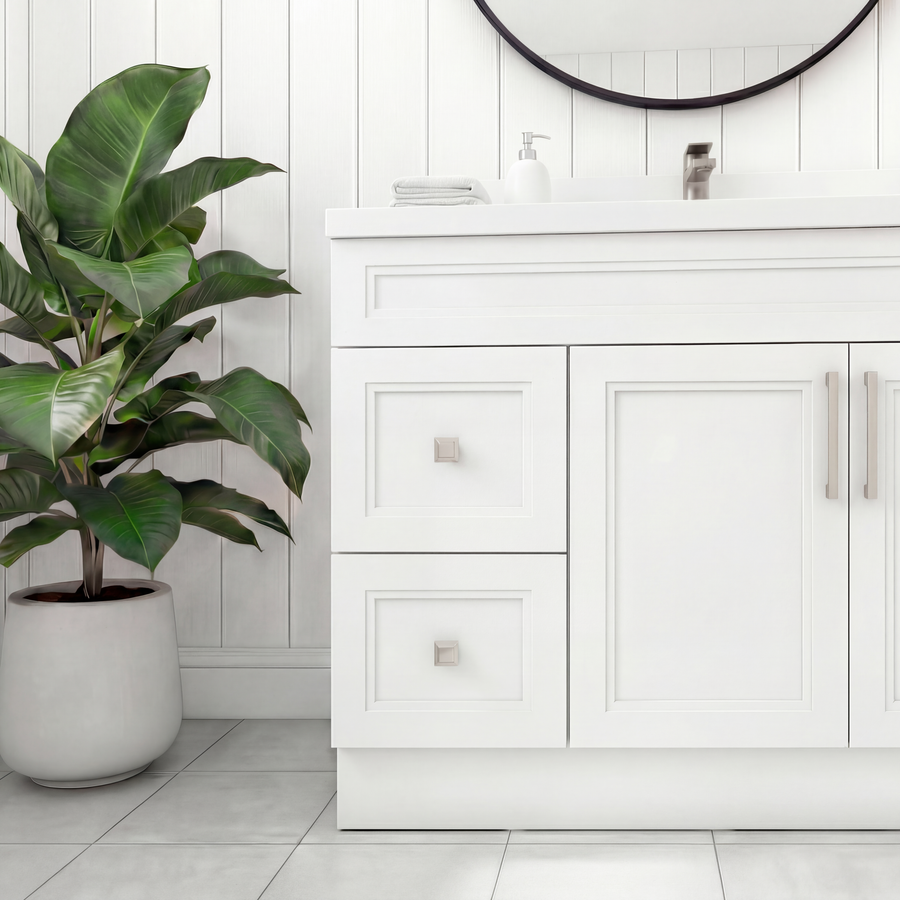 Tesoro 42" Shaker Bathroom Vanity With Quartz Countertop (Solid Wood)