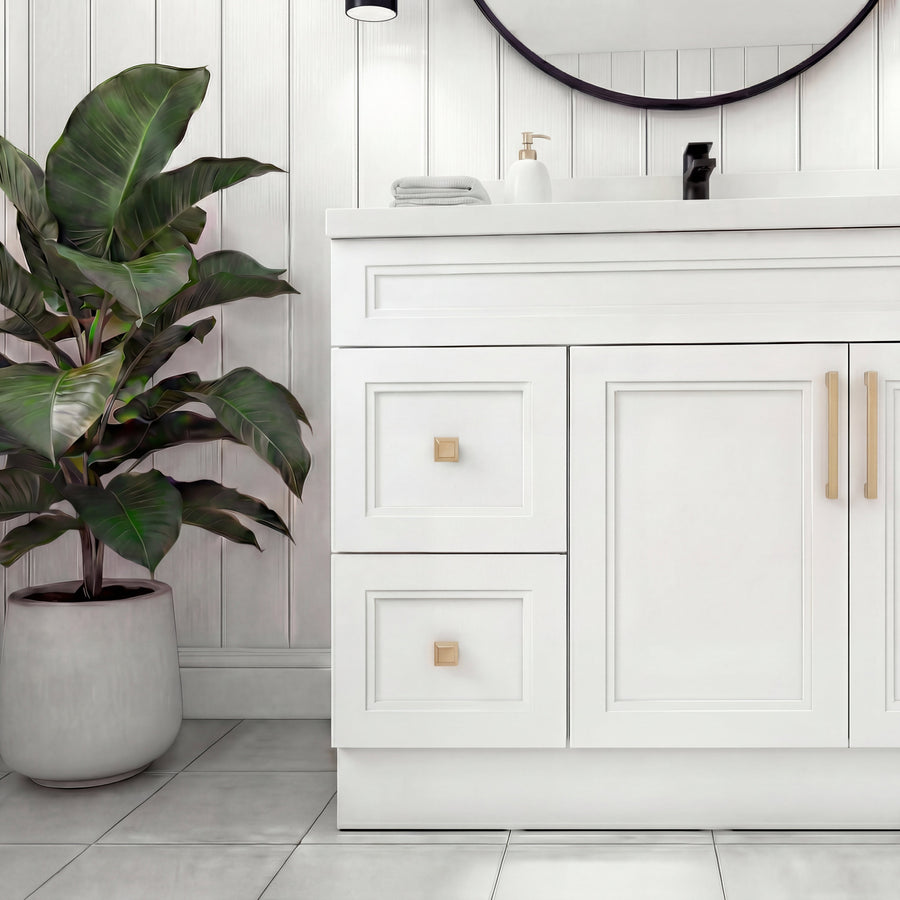 Tesoro 36" Shaker Bathroom Vanity With Quartz Countertop (Solid Wood)