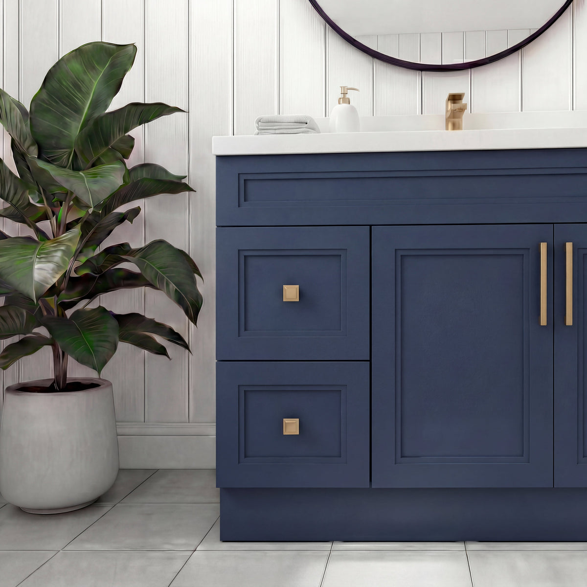 Tesoro 36" Shaker Bathroom Vanity With Quartz Countertop (Solid Wood)