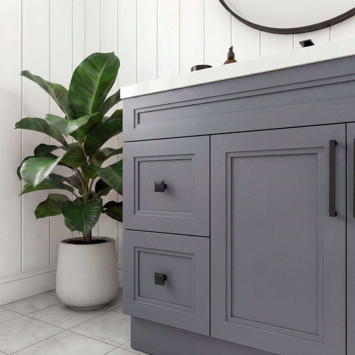 Tesoro 36" Shaker Bathroom Vanity With Quartz Countertop (Solid Wood)