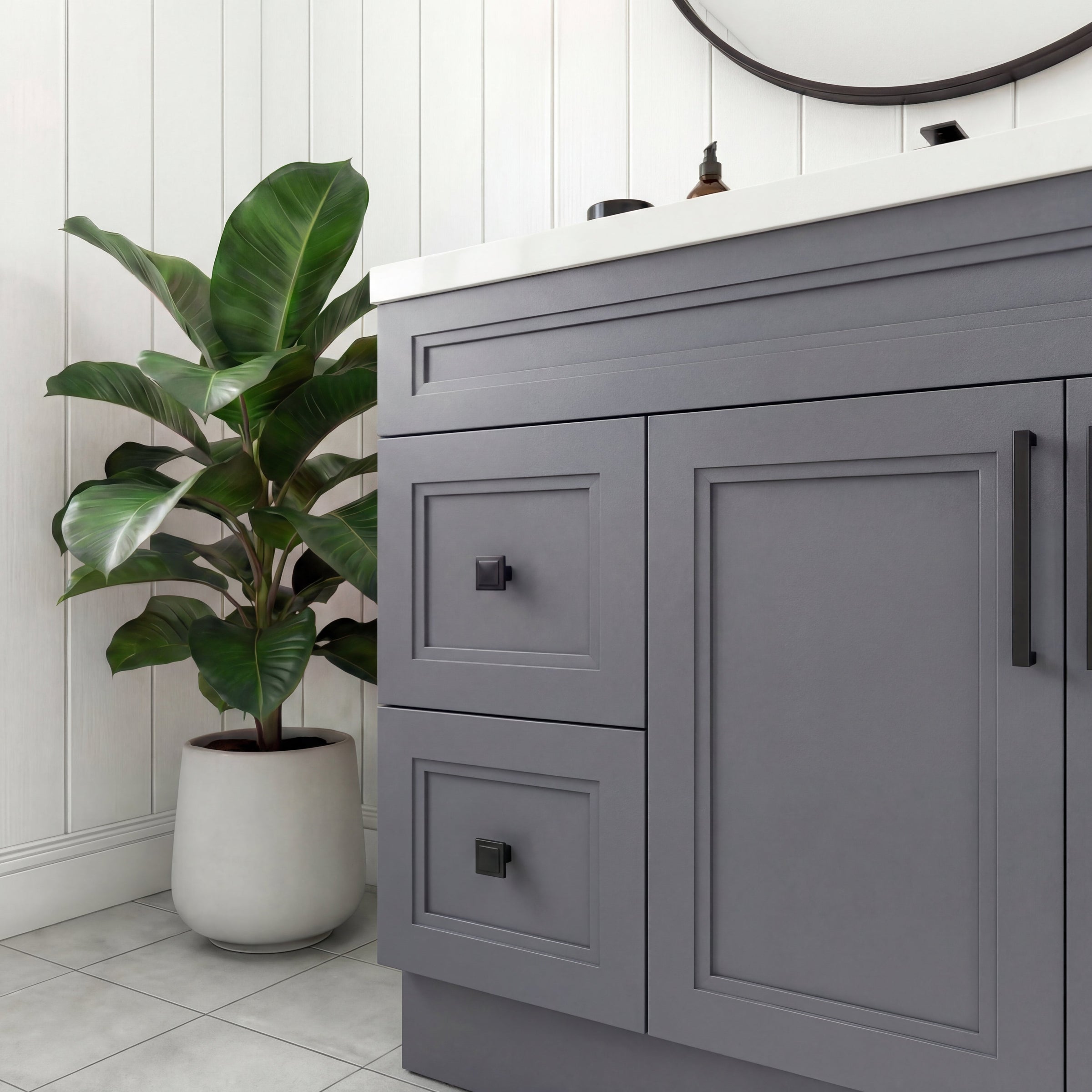 Tesoro 36" Shaker Bathroom Vanity With Quartz Countertop (Solid Wood)