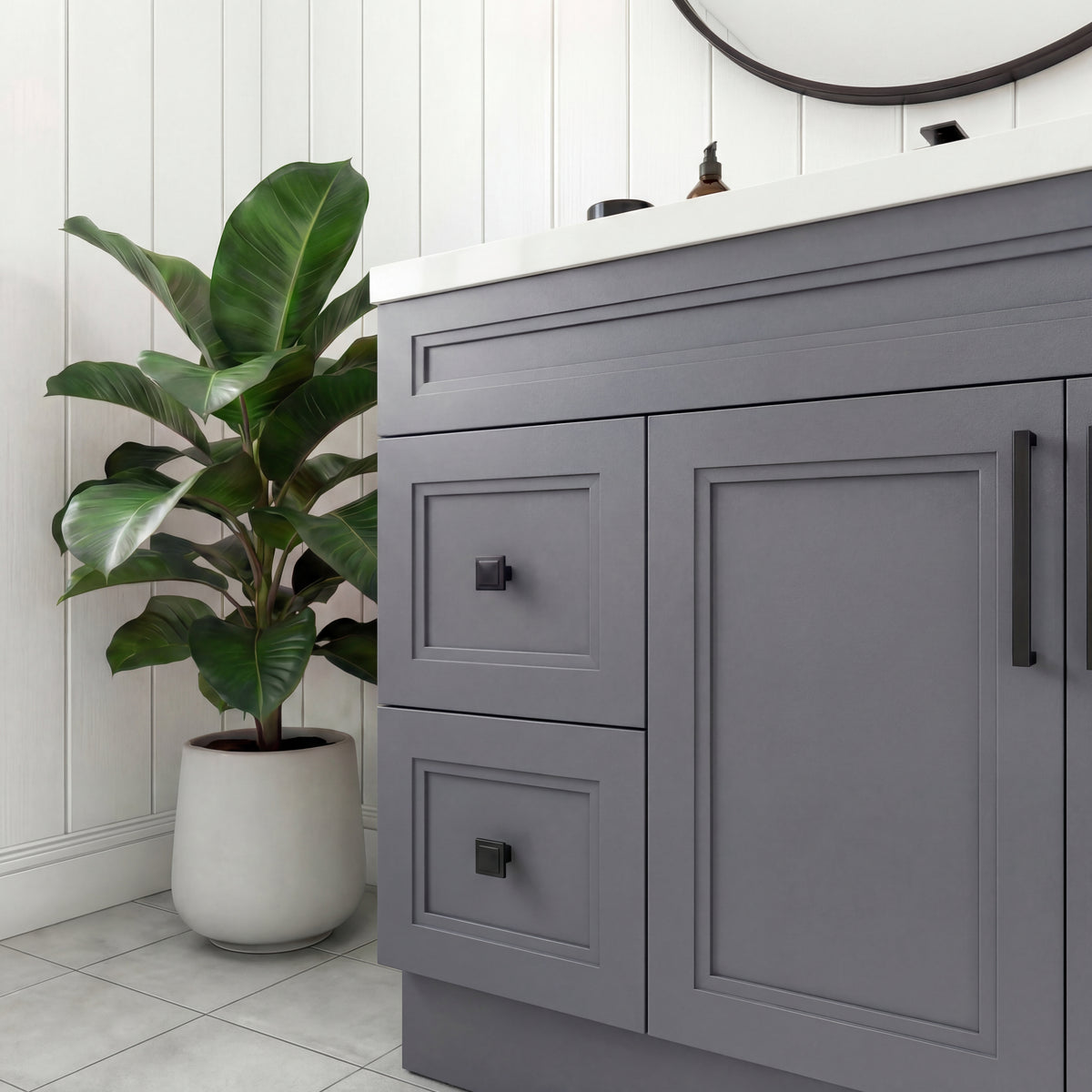 Tesoro 36" Shaker Bathroom Vanity With Quartz Countertop (Solid Wood)