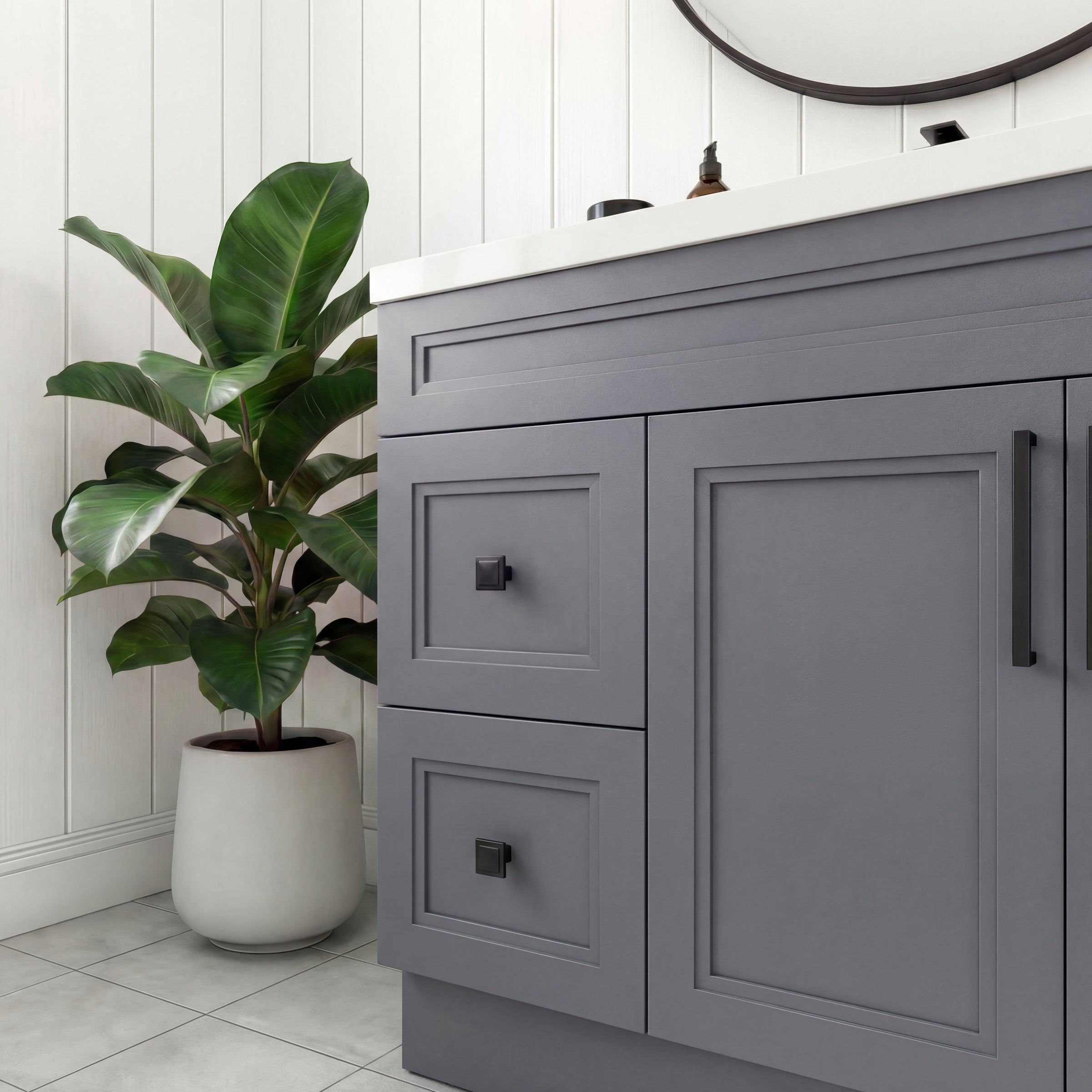 Tesoro 36" Shaker Bathroom Vanity With Quartz Countertop (Solid Wood)