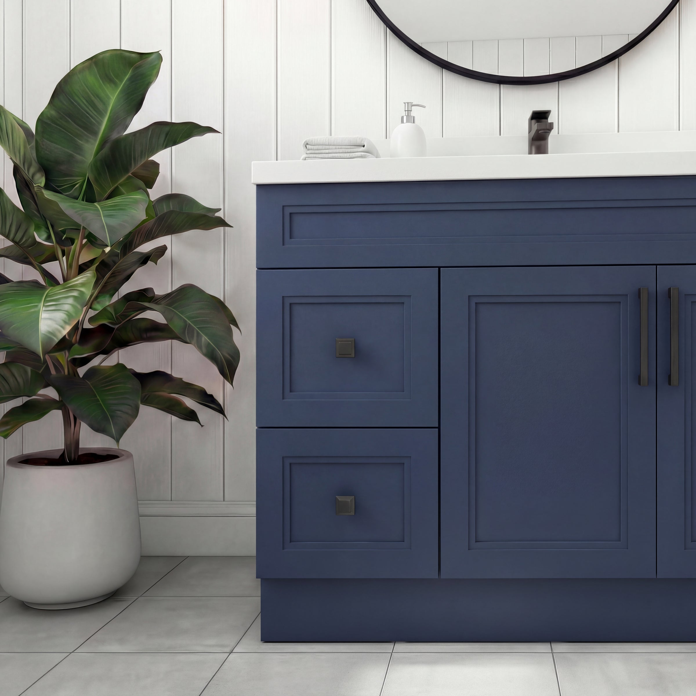 Tesoro 36" Shaker Bathroom Vanity With Quartz Countertop (Solid Wood)