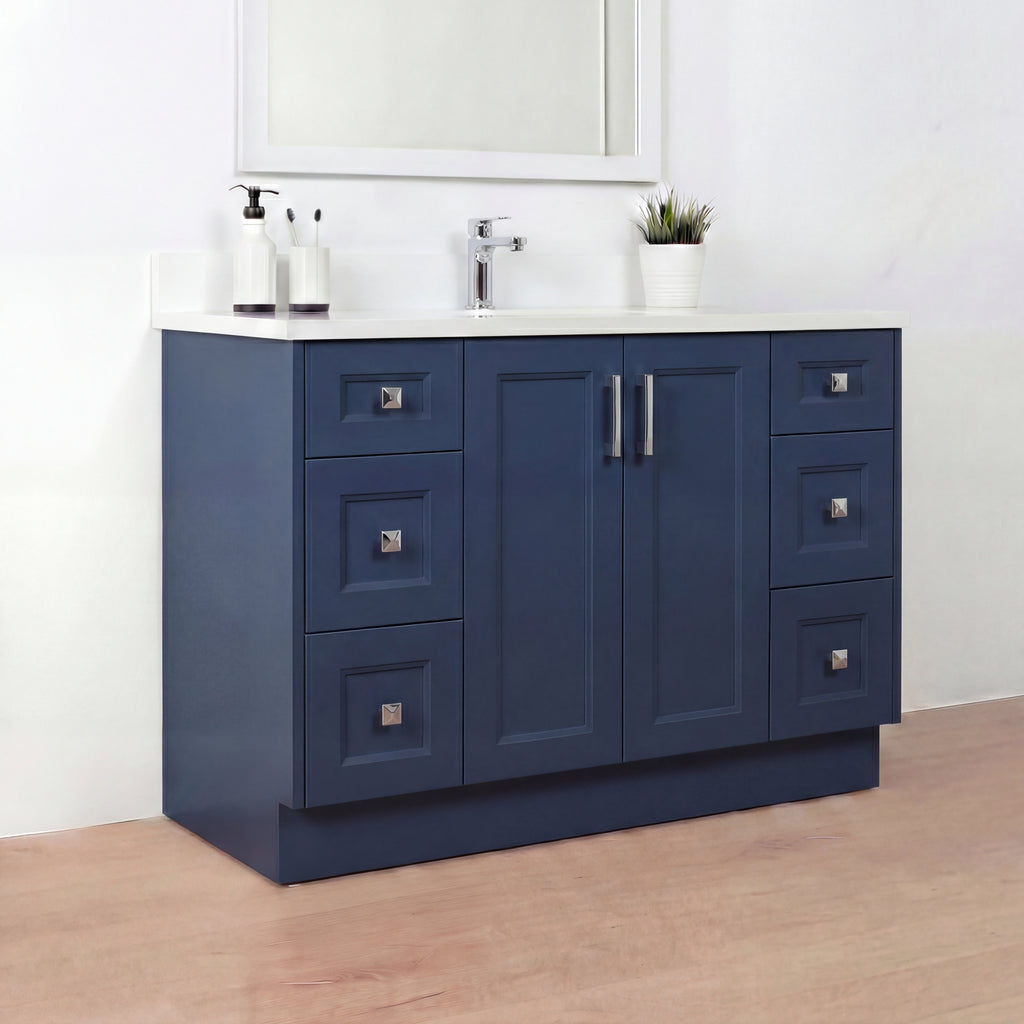 Tesoro 60" Single Sink Shaker Bathroom Vanity With Quartz Countertop (Solid Wood)