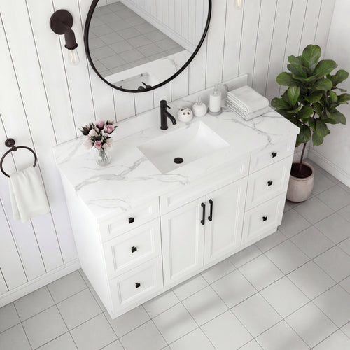 Tesoro 48" Shaker Bathroom Vanity With Quartz Countertop (Solid Wood)